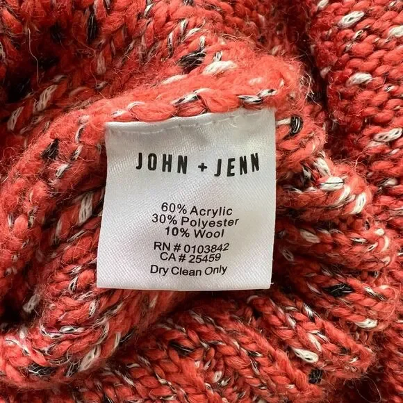 Anthropologie John + Jenn Women's XS Apple Blossom Red Marled Cropped Sweater - Picture 9 of 11
